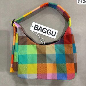 NWT Baggu Mini Nylon Shoulder Bag - Madras